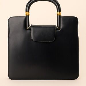 Rosenfeld Vintage 1950s Black faux Leather Handbag